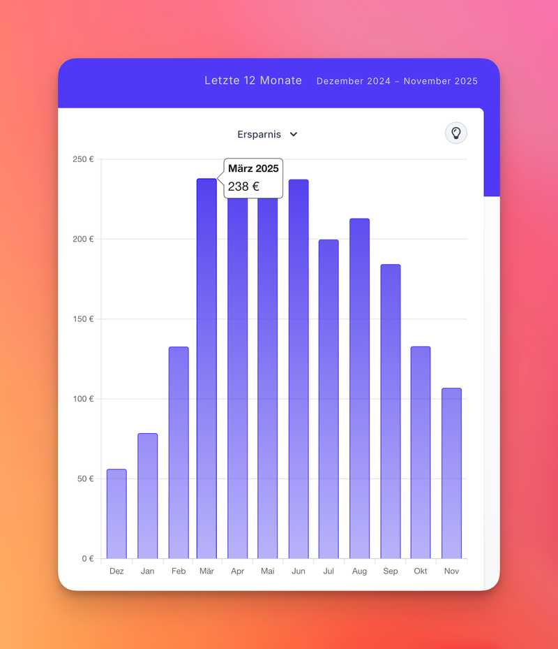 Ersparnis durch die PV-Anlage in den letzten 12 Monaten
