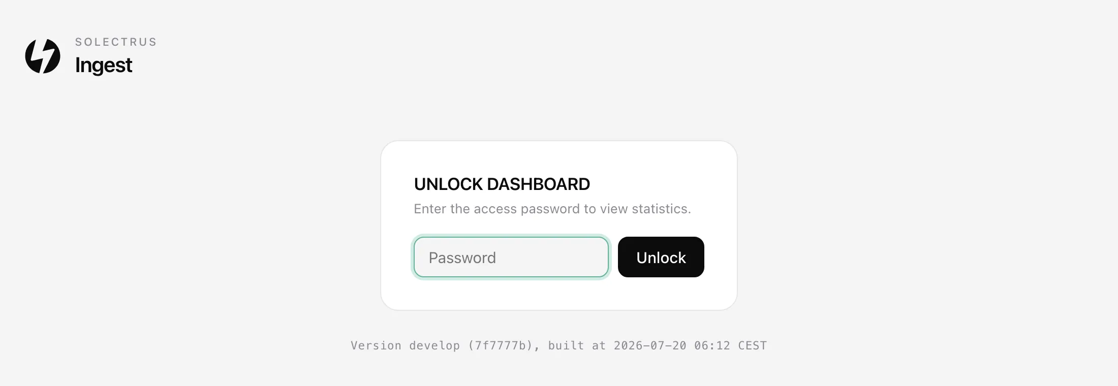 Ingest Web-Oberfläche Login