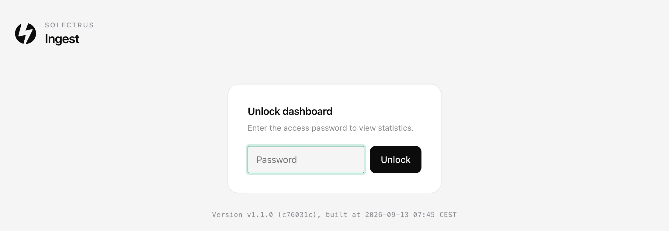 Ingest Web-Oberfläche Login