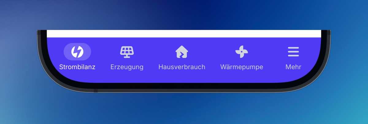 Die neue Menüleiste am unteren Rand auf kleinen Displays