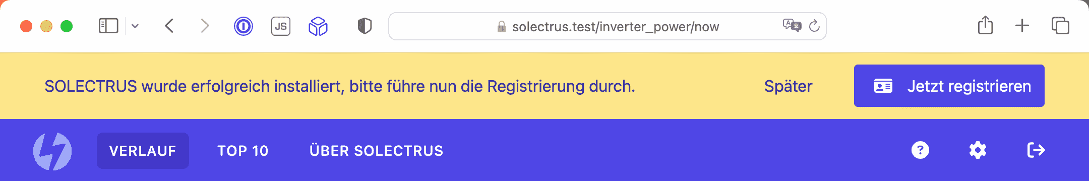 Aufforderung zur Registrierung